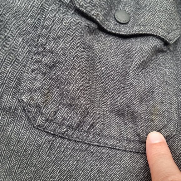 Eddie Bauer Men's Outdoor SZ LG Gray Black Sherpa Lined Zip Up Jacket - Picture 15 of 16